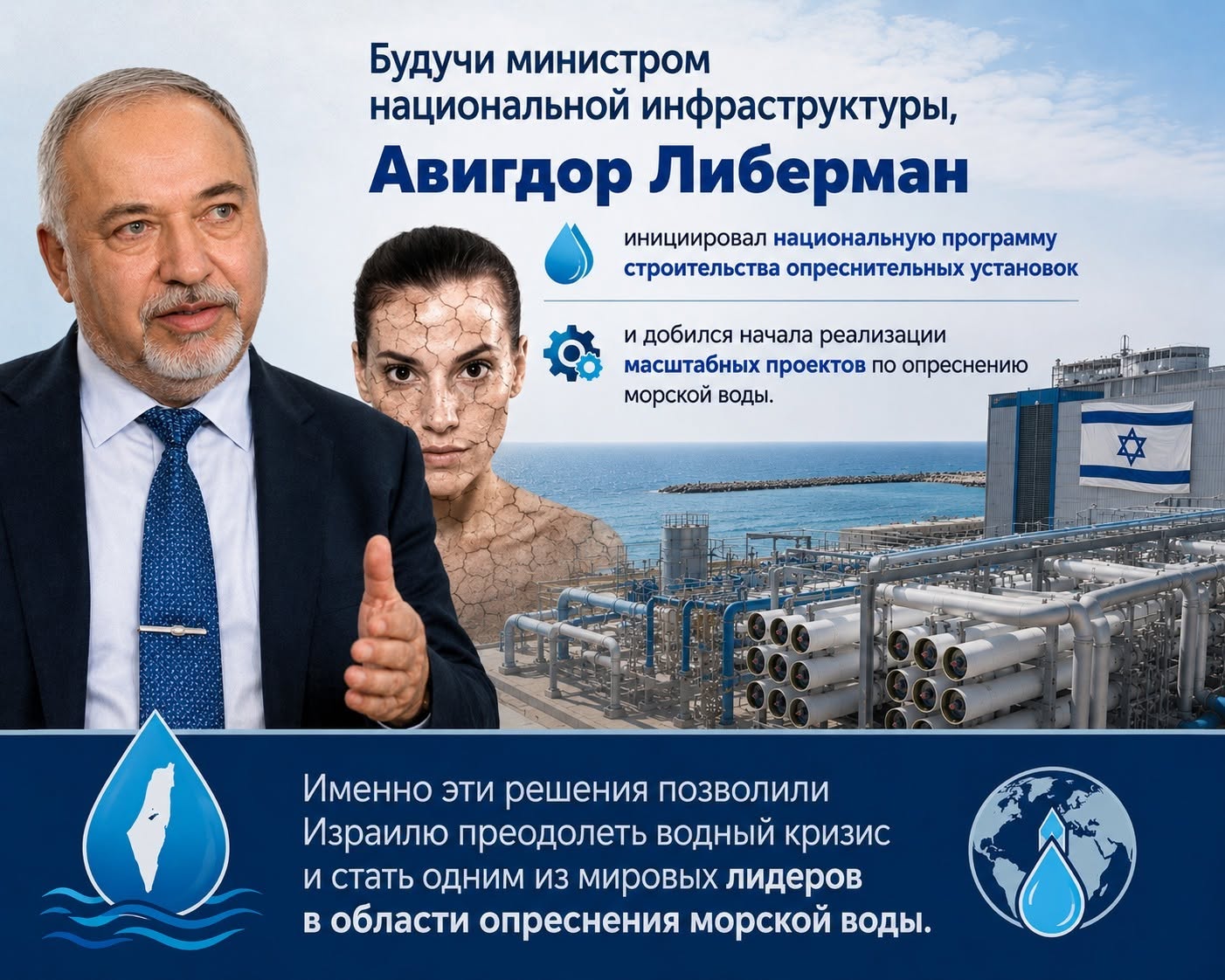 либерман дал Израилю воду.jpg